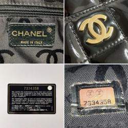 Chanel Black Quilted Patent Medium Chocolate Bar CC Camera Bag 