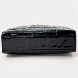 Chanel Black Quilted Patent Medium Chocolate Bar CC Camera Bag 