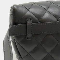 Chanel Black Calfskin Quilted Waist Belt Bag 