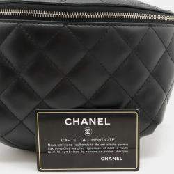 Chanel Black Calfskin Quilted Waist Belt Bag 