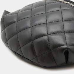 Chanel Black Calfskin Quilted Waist Belt Bag 