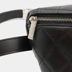 Chanel Black Calfskin Quilted Waist Belt Bag 