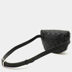 Chanel Black Calfskin Quilted Waist Belt Bag 