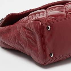 Pre Owned Chanel Red Quilted Leather Maxi In and Out Flap Bag
