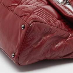 Pre Owned Chanel Red Quilted Leather Maxi In and Out Flap Bag