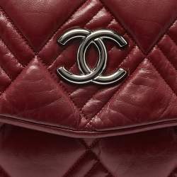 Pre Owned Chanel Red Quilted Leather Maxi In and Out Flap Bag