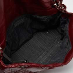 Pre Owned Chanel Red Quilted Leather Maxi In and Out Flap Bag