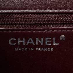 Pre Owned Chanel Burgundy Quilted Caviar Leather Medallion Tote