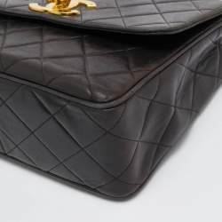 Chanel Black Quilted Leather CC Square Flap Chain Bag