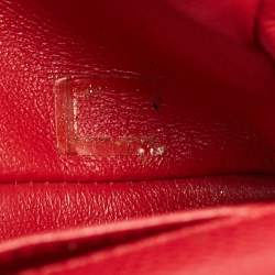 Pre Owned Chanel Red Quilted Caviar Leather Classic East West Flap Bag