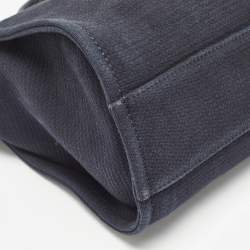 Chanel Navy Blue/Black Canvas Small Deauville Tote
