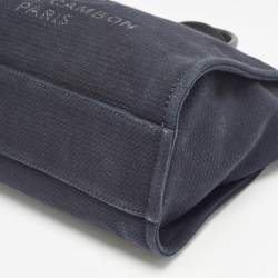 Chanel Navy Blue/Black Canvas Small Deauville Tote