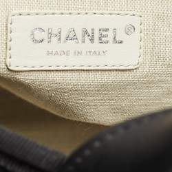 Chanel Navy Blue/Black Canvas Small Deauville Tote