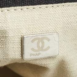 Chanel Navy Blue/Black Canvas Small Deauville Tote