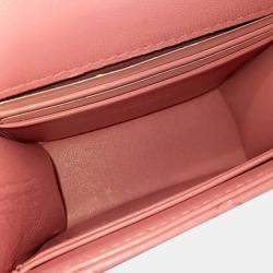 Pre Owned Chanel Pink Quilted Leather Mini CC Square Top Handle Bag
