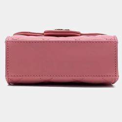 Pre Owned Chanel Pink Quilted Leather Mini CC Square Top Handle Bag
