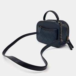 Chanel Black Leather Cosmetic Shoulder Bag