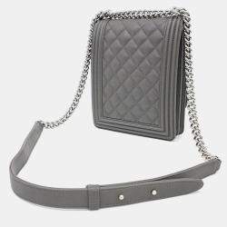 Chanel Grey Caviar Leather Boy Flap Bag