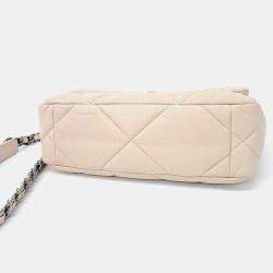 Chanel Beige Leather Small 19 Flap Bag