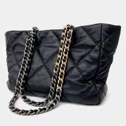 Pre Owned Chanel Black Leather 19 Chain Shoulder Bag