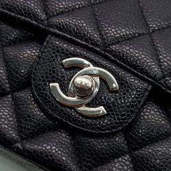 Pre Owned Chanel Black Caviar Leather Classic Medium Handbag