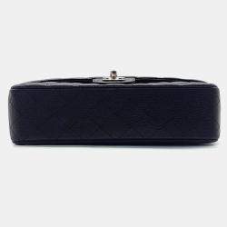 Pre Owned Chanel Black Caviar Leather Classic Medium Handbag