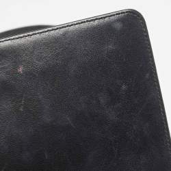 Chanel Black/Silver Chevron Patent Leather Medium Boy Flap Bag