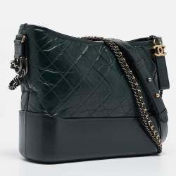 Chanel Green Quilted Aged Leather Medium Gabrielle Hobo