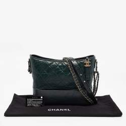 Chanel Green Quilted Aged Leather Medium Gabrielle Hobo