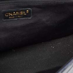 Pre Owned Chanel Navy Blue/Black Quilted Leather Elegant CC Shoulder Bag