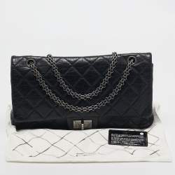 Chanel Black Quilted Aged Leather Reissue 2.55 Classic 227 Flap Bag