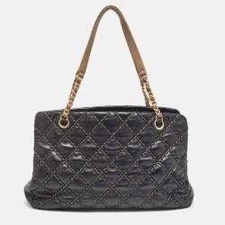 Pre Owned Chanel Black/Beige Quilted Leather Paris Dallas Chic Stitch Bag