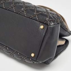 Pre Owned Chanel Black/Beige Quilted Leather Paris Dallas Chic Stitch Bag