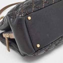 Pre Owned Chanel Black/Beige Quilted Leather Paris Dallas Chic Stitch Bag