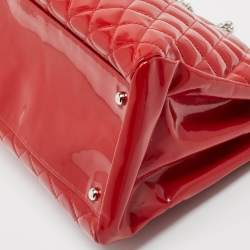Chanel Red Quilted Patent Leather Large Just Mademoiselle Bag