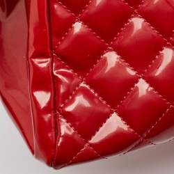 Chanel Red Quilted Patent Leather Large Just Mademoiselle Bag