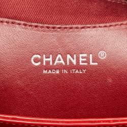 Chanel Red Quilted Patent Leather Large Just Mademoiselle Bag