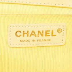 Chanel Yellow Quilted Tweed and Leather Medium Boy Flap Bag