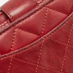 Chanel Red Quilted Leather CC French Wallet