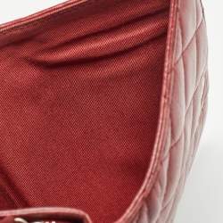 Chanel Red Quilted Leather CC French Wallet