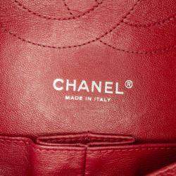 Pre Owned Chanel Red Jumbo Classic Caviar Double Flap