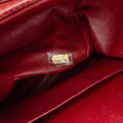 Pre Owned Chanel Red Jumbo Classic Caviar Double Flap