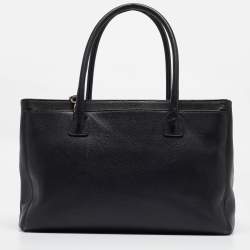 Pre Owned Chanel Black Leather Cerf Shopper Tote