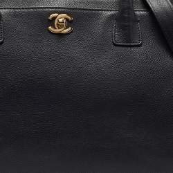 Pre Owned Chanel Black Leather Cerf Shopper Tote