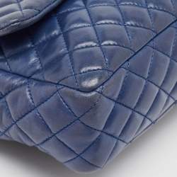 Pre Owned Chanel Blue Quilted Leather Small Valentine Charm Single Flap Bag