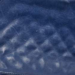 Pre Owned Chanel Blue Quilted Leather Small Valentine Charm Single Flap Bag