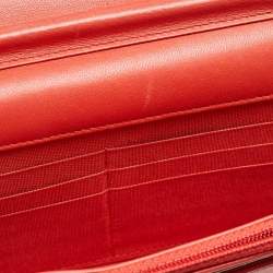 Chanel Orange Quilted Leather Coco Boy Wallet on Chain