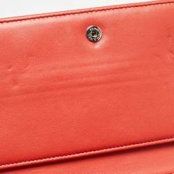 Chanel Orange Quilted Leather Coco Boy Wallet on Chain