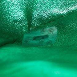 Chanel Metallic Green Lambskin Leather Quilted Top Handle Bag 