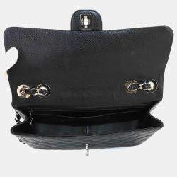 Chanel Black Caviar Leather Jumbo Classic Single Flap Shoulder Bag